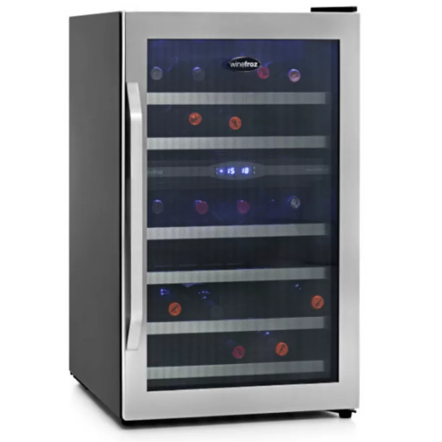 Winefroz mn32D 1 Vista frontal de la Cava Winefroz MN32D para 38 botellas de vino.