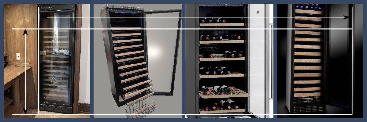 Explicación sobre las medidas externas de cavas para vinos