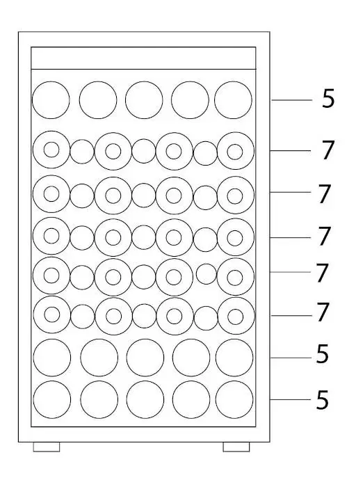 Diagrama de distribución interna de la cava Vondom C50NEGRA