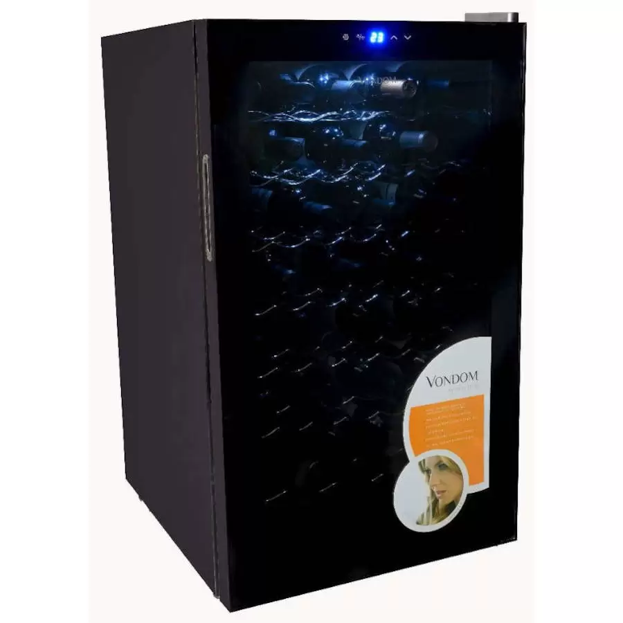 Puertas de vidrio templado y espejado en la cava Vondom C34Negra