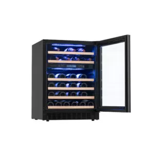 Winefroz Glass Edition GD300S abierta con botellas