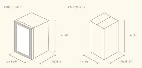 Medidas Winefroz Glass Door Edition Modelo GD 400 S