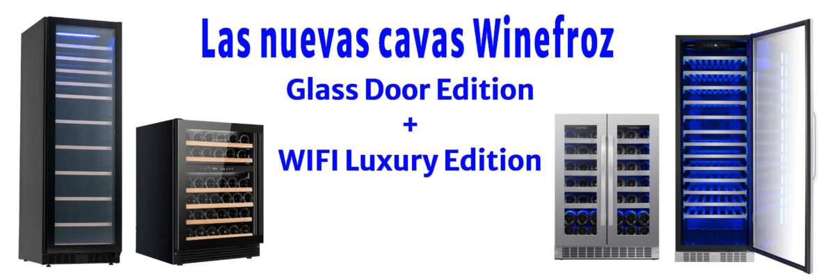 Estas son las nuevas cavas para vinos Winefroz Glass Door Edition y WIFI Luxury Edition