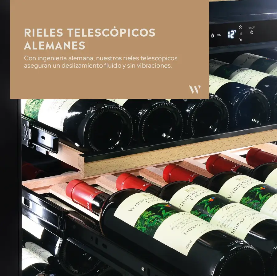 Winefroz MN 27 BI Panelable 6 Rieles alemanes de la cava Winefroz MN 27 BI Panelable